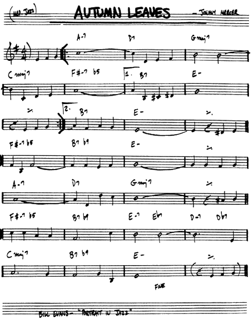 autumn leaves chords